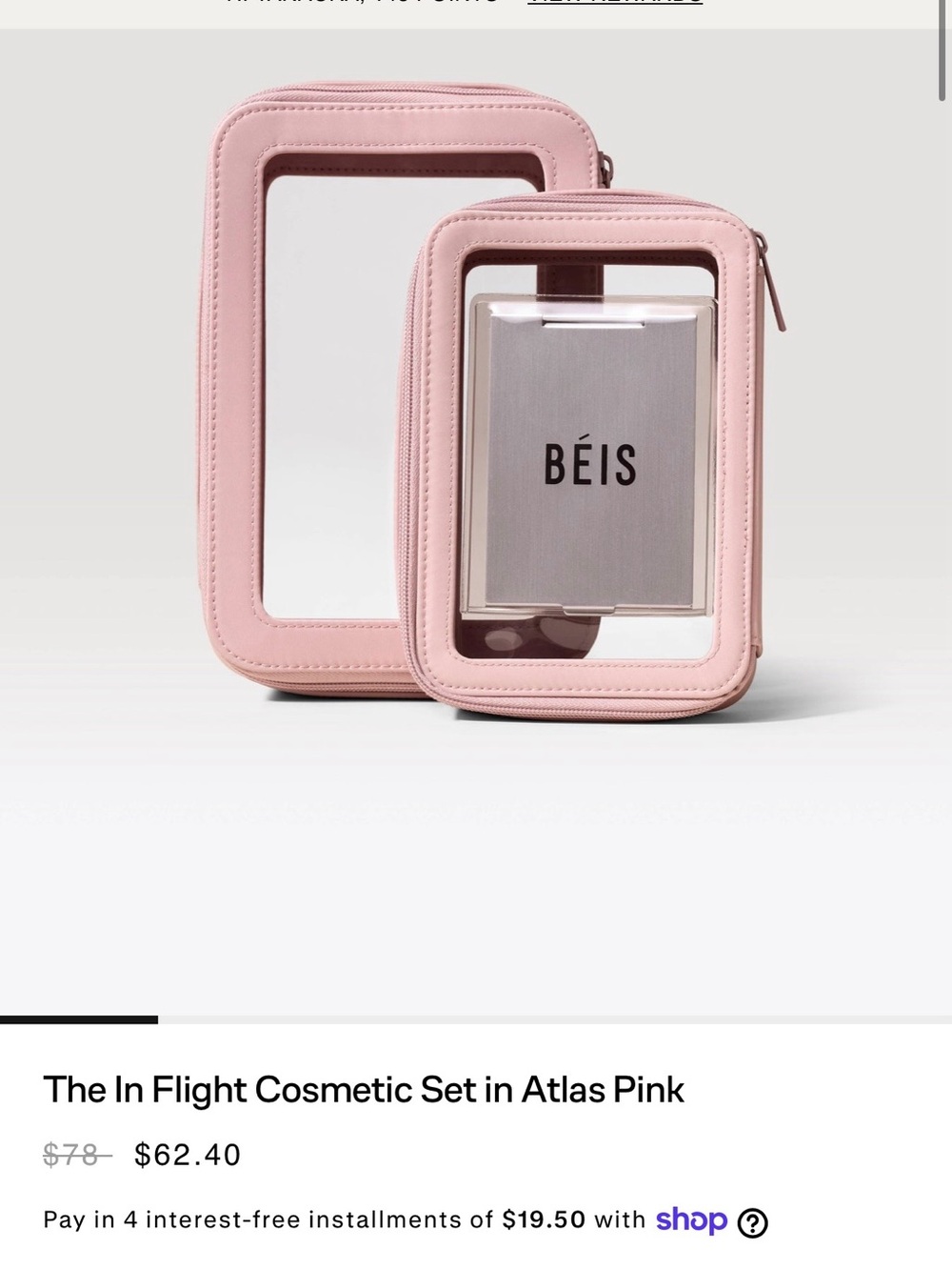 BEIS in flight cosmetic set in atlas pink - Picture 6 of 7